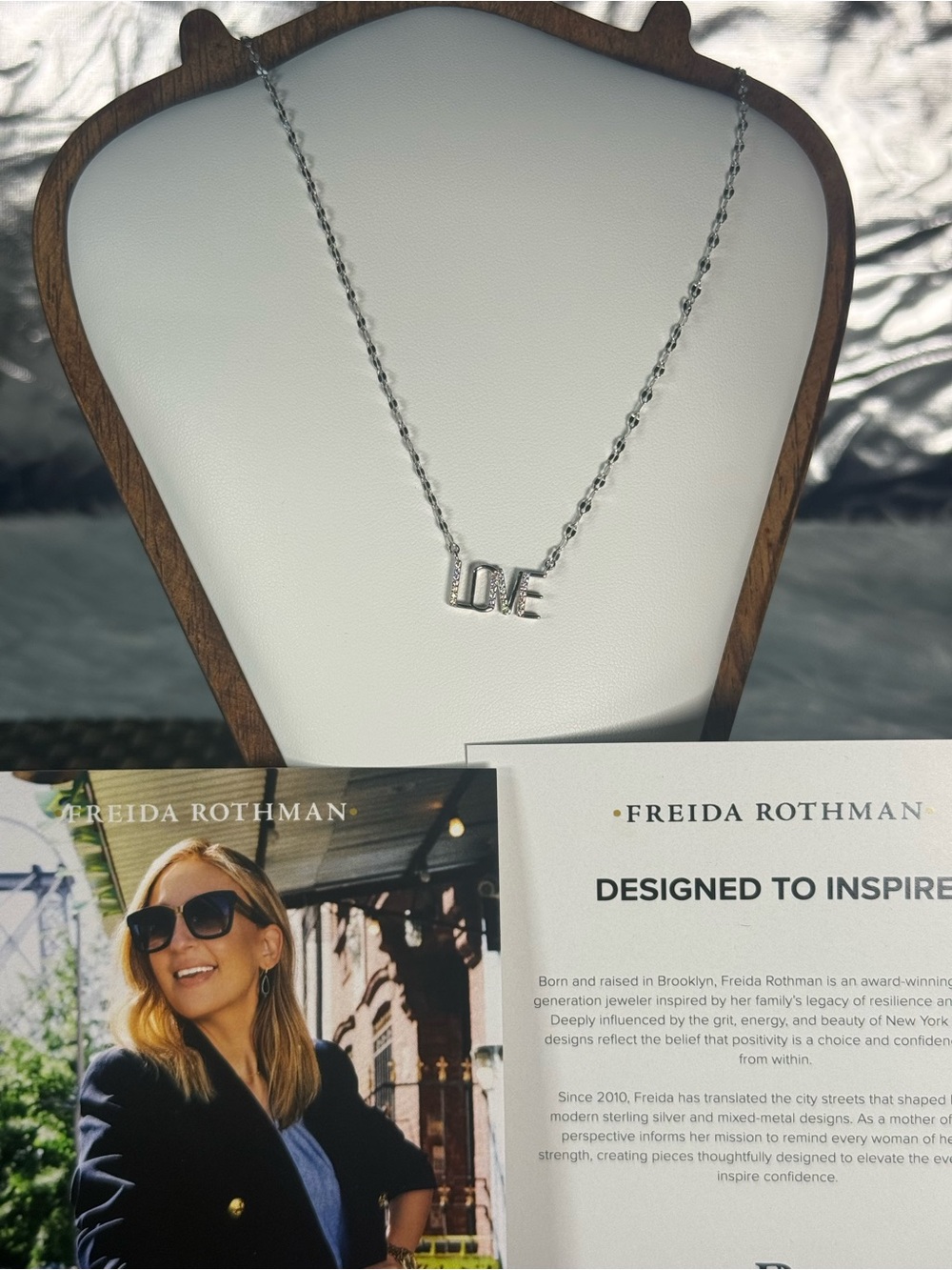 Freida Rothman Silver LOVE Pendant Necklace
